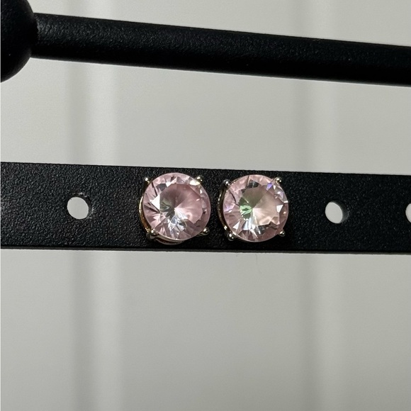 Light Pink Diamond Earrings EUC - Picture 1 of 4